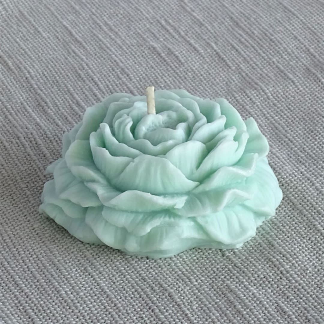 Wax Peony Candle (Green)