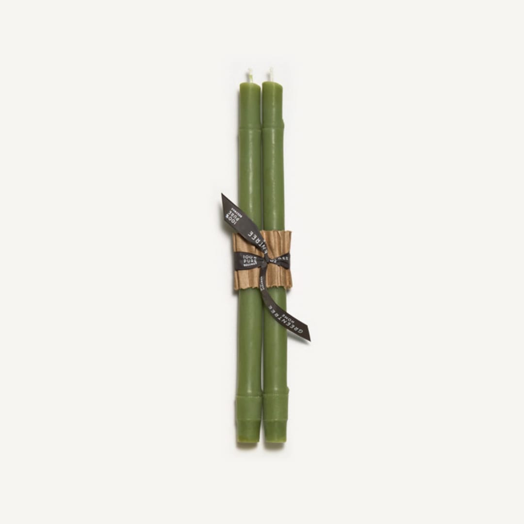 "12" Bamboo Tapers (pair) Sage" - Candles in green by Jessie Green