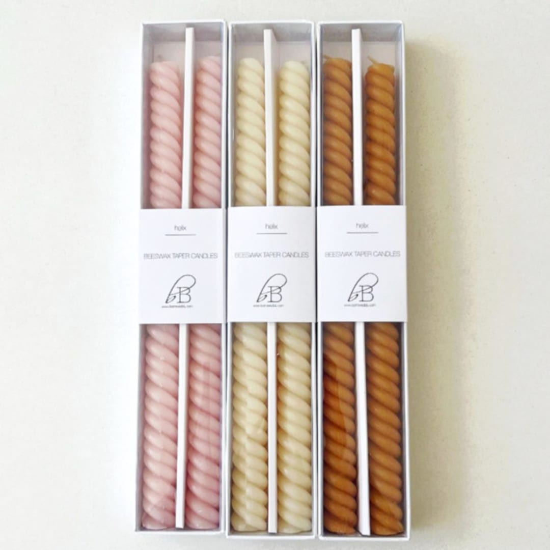 "HELIX TAPERS set of 6 // ROSEWATER, CATHEDRAL, ORO" - Candles in multicolorassorted-colors by borrowed BLU