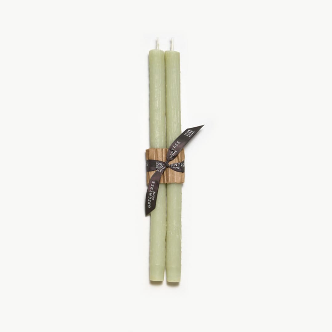 "12" Twig Tapers (pair) Celadon" - Candles in green by Jessie Green