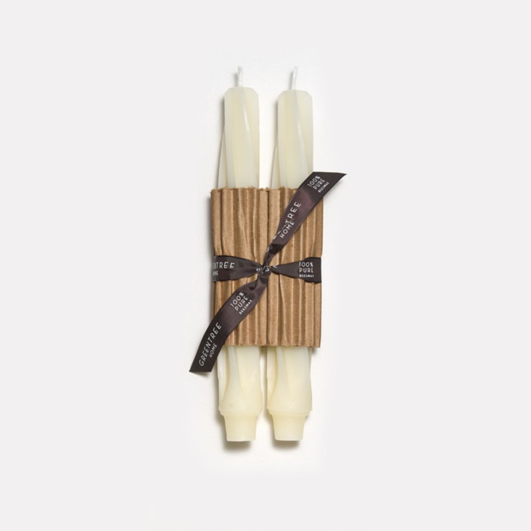 "9" Twist Tapers (pair) Cream" - Candles in white by Jessie Green