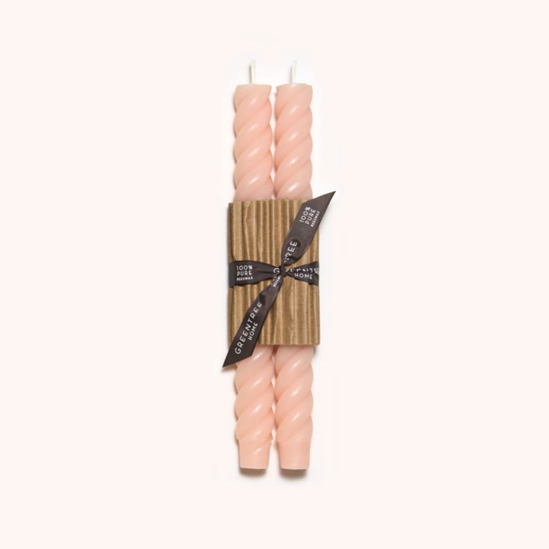 "10" Rope Tapers (pair) Blush" - Candles in orange by Jessie Green