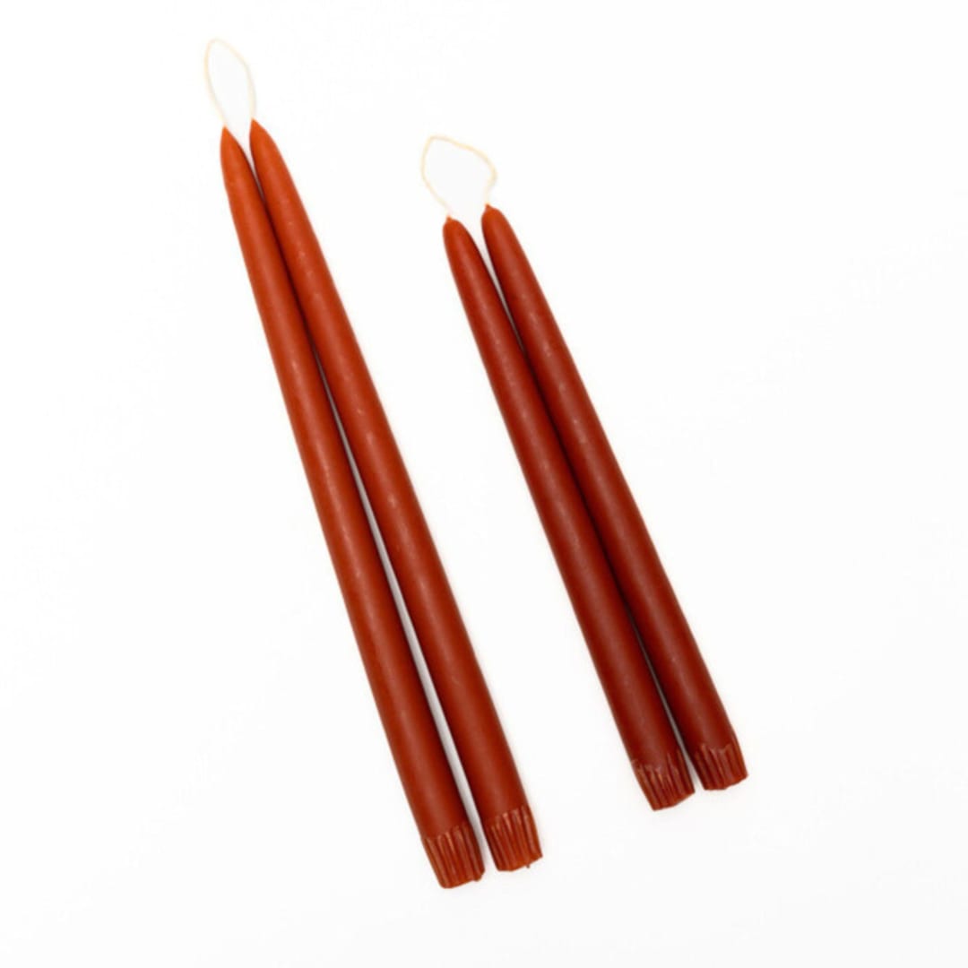 "The 14 Inch Hand-Dipped Taper Candle in Burnt Orange" - Candles in orange by Millstream Home