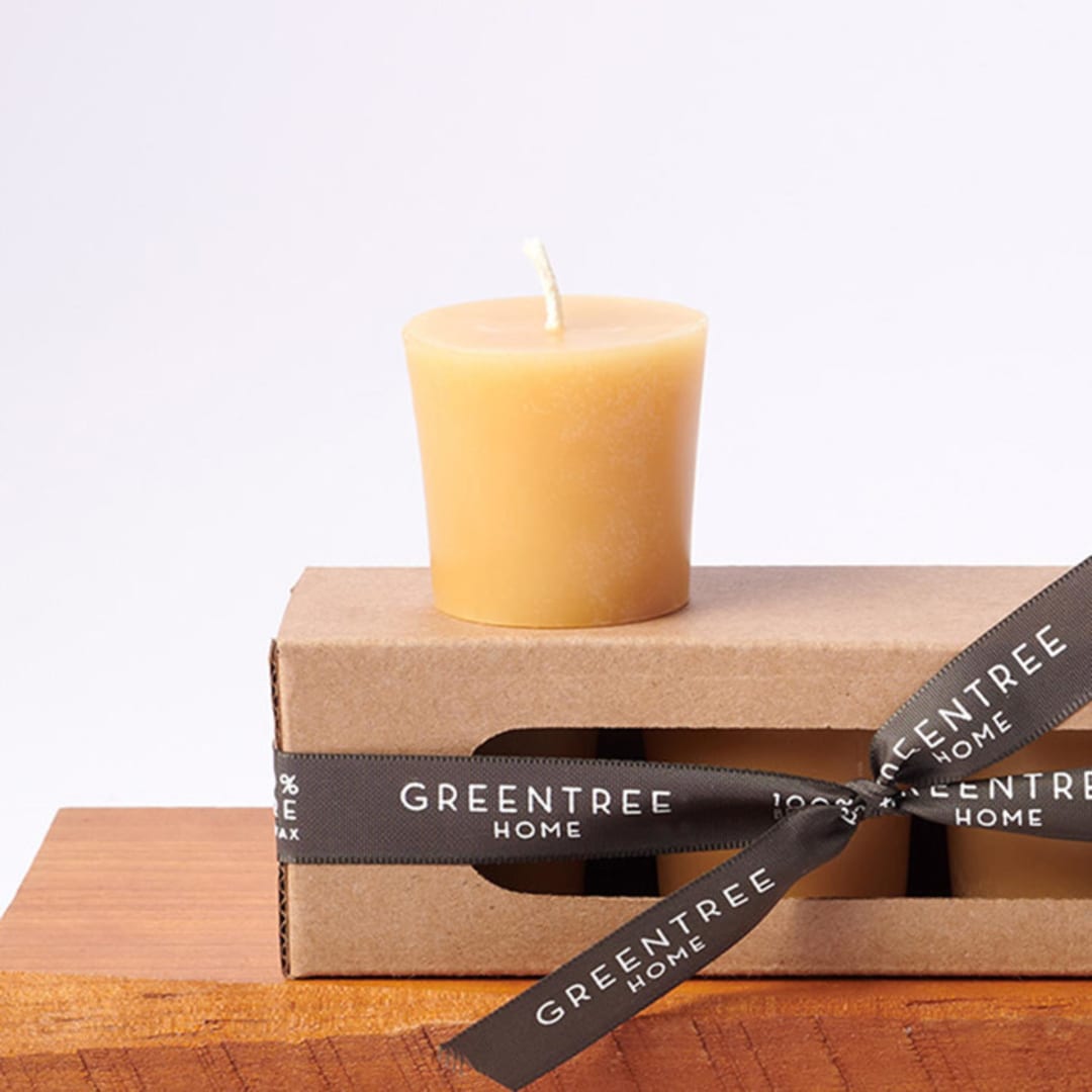 "Votives Boxed Set of 4 Natural" - Candles in natural by Jessie Green