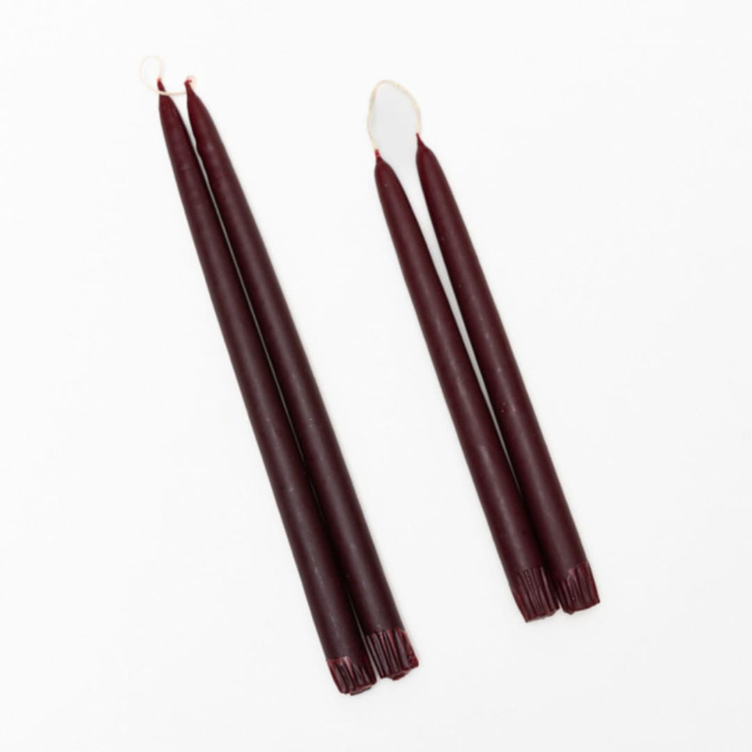 "The 14 Inch Hand-Dipped Taper Candle in Burgundy" - Candles in red by Millstream Home