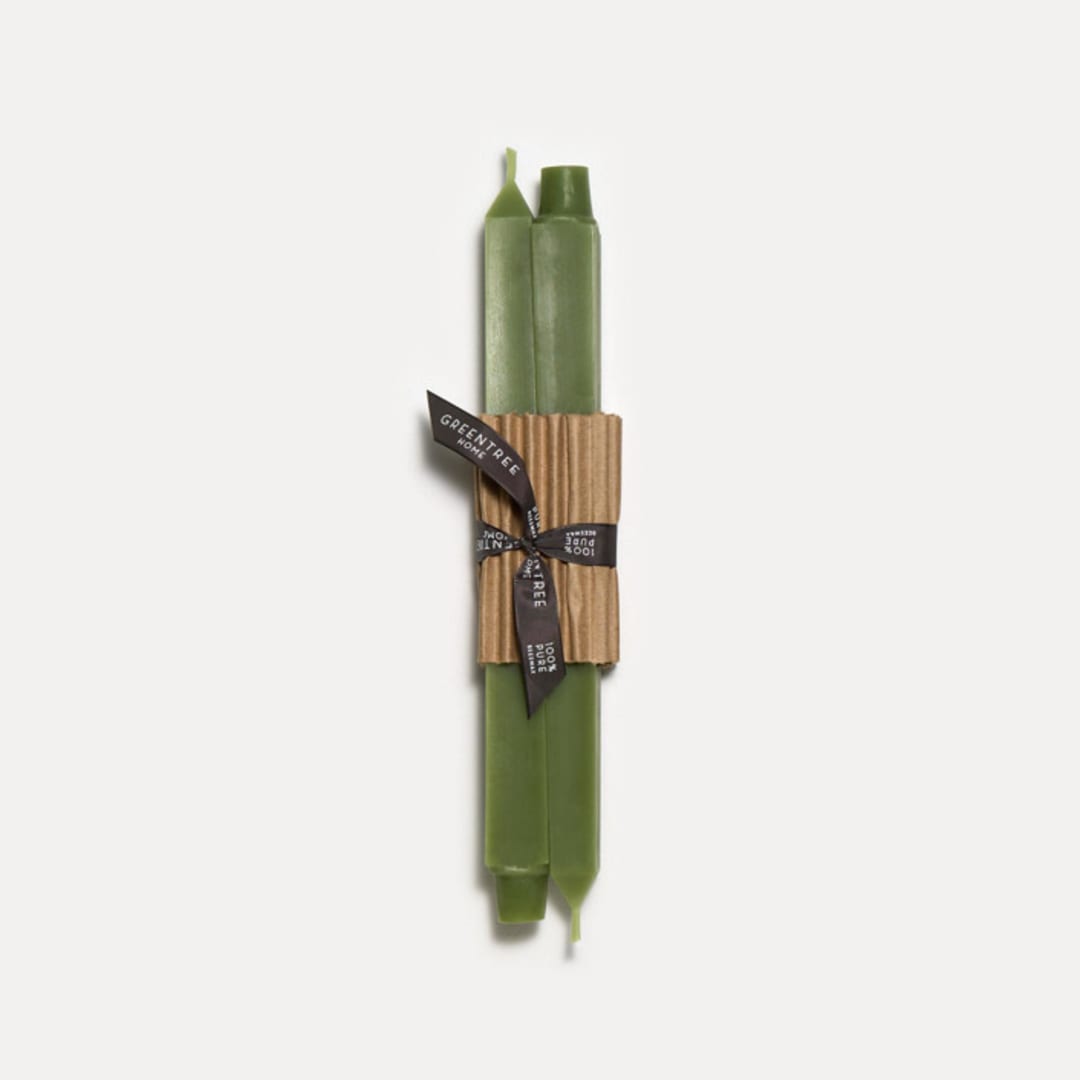 "12" Square Tapers (pair) Sage" - Candles in green by Jessie Green