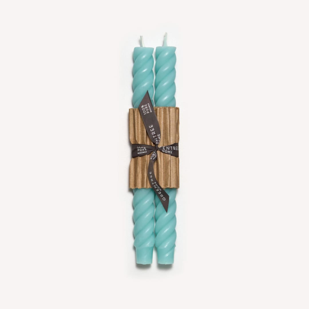 "10" Rope Tapers (pair) Robin's Egg Blue" - Candles in blue by Jessie Green