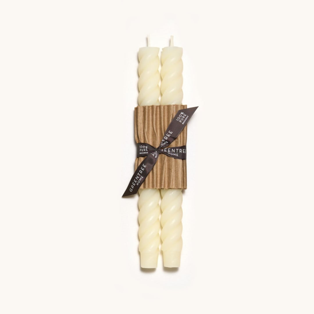 "10" Rope Tapers (pair) Cream" - Candles in white by Jessie Green