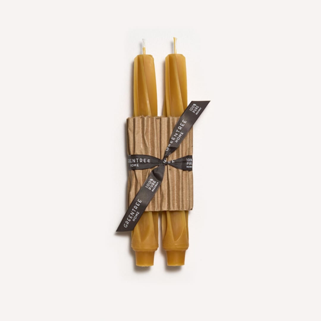9" Twist Tapers (pair) Natural