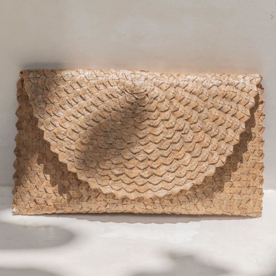 "Rattan Clutch in Amber" - Bridal Clutches and Purses in brown by Suzanne Seick