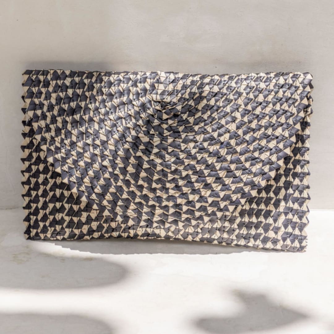 "Rattan Clutch in Black Ombre" - Bridal Clutches and Purses in black by Suzanne Seick