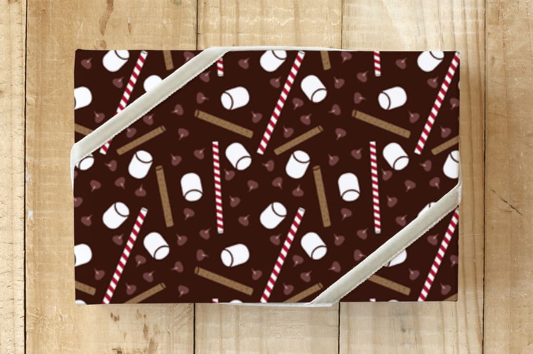 "Hot Cocoa" - Wrapping Paper in Holiday Red by Beth Schneider - Front