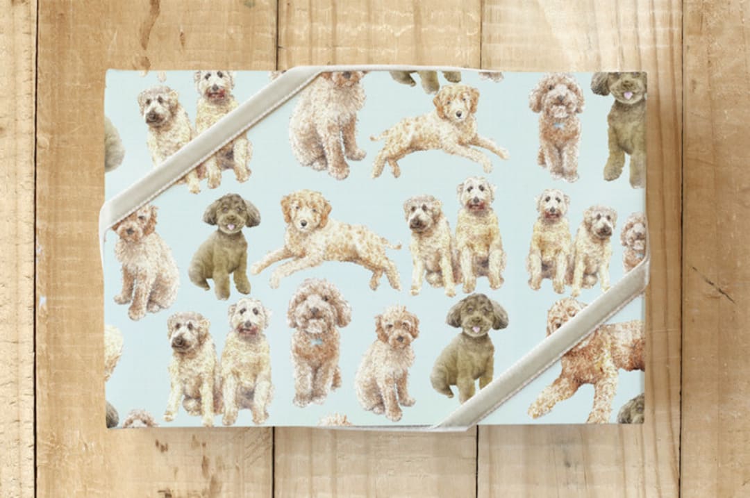 "Doodles of doodles" - Wrapping Paper in Robin's egg blue by Lauren Rogoff - Front