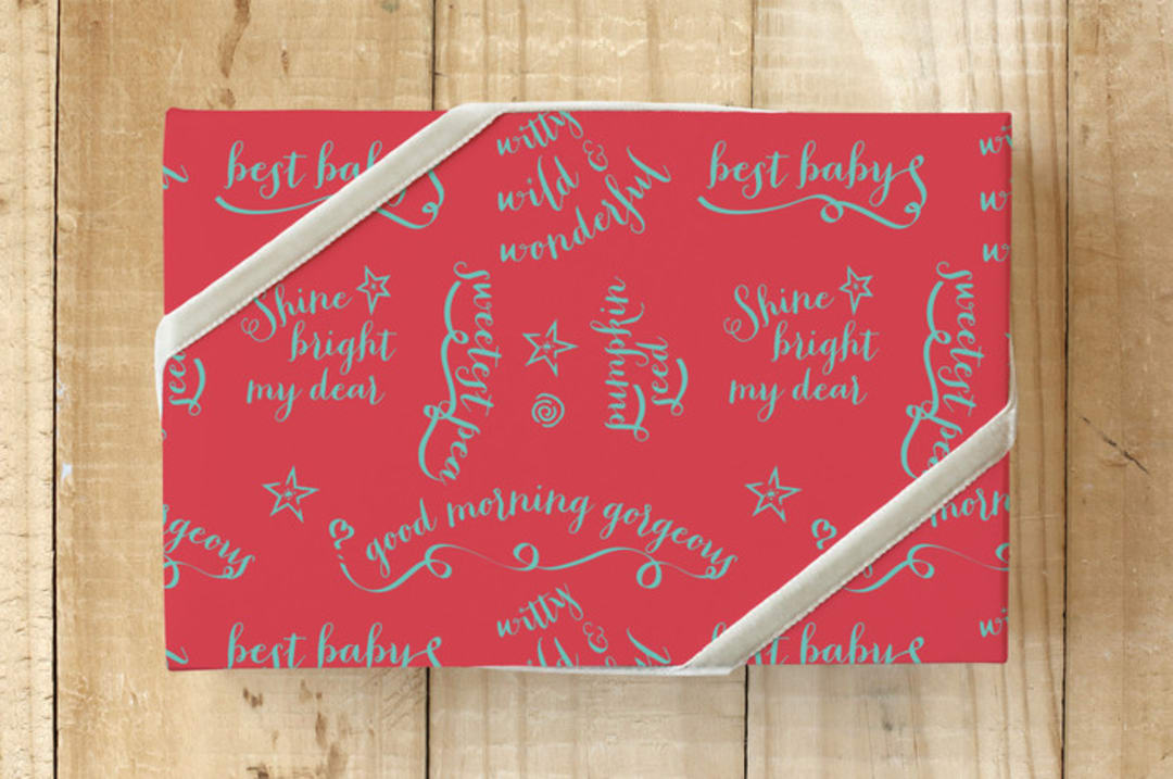 "Good Morning Gorgeous" - Wrapping Paper in Watermelon by Julie Hebert - Front