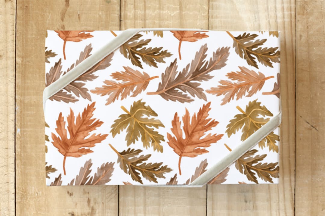 "October autumn leaves" - Wrapping Paper in Fall Colors by Luz Alliati - Front