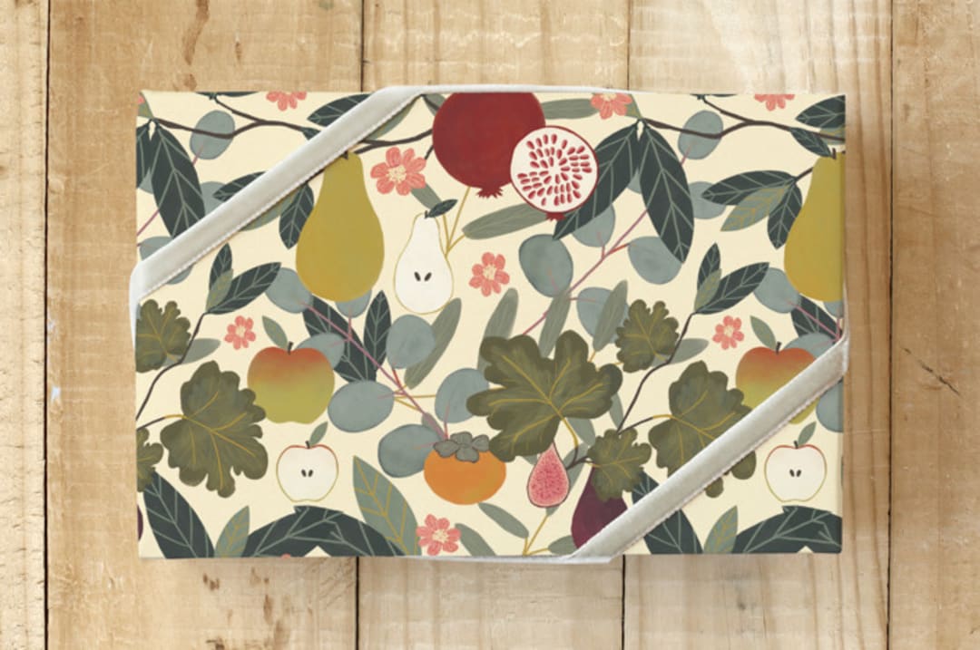 "Winter Botanica" - Wrapping Paper in Multi-Colored by Jessie Burch - Front