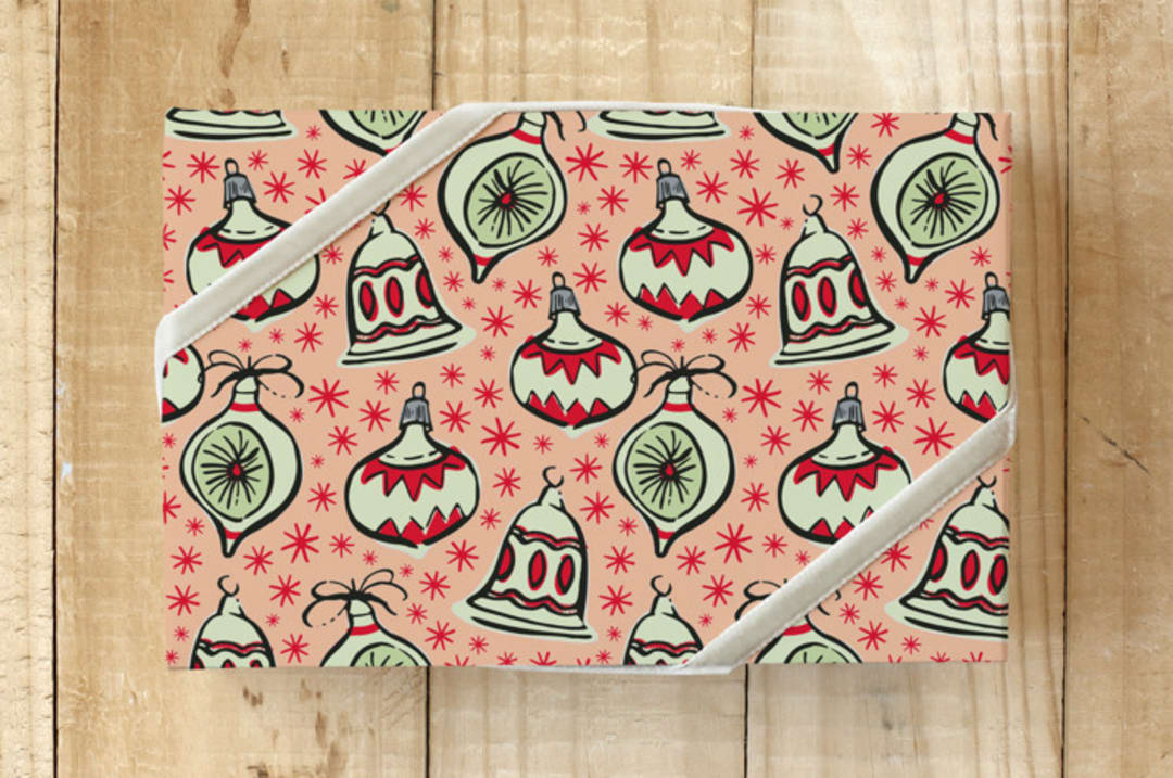 "My Favorite Ornaments" - Wrapping Paper in scarlett by Lisa Travis - Front