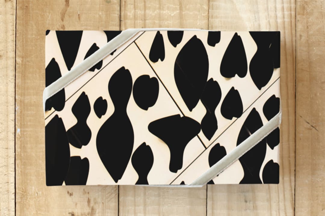 "Metallic Leopard" - Wrapping Paper in Glimmering Gold by Angie McMonigal - Front