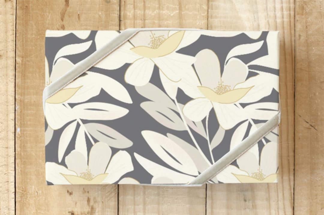"Grey Garden" - Wrapping Paper in Grey by Haley Warner - Front