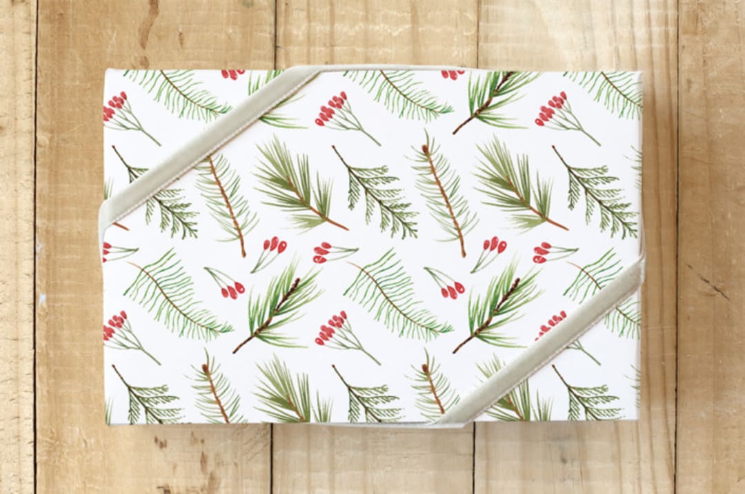"Walk in the Forest" - Wrapping Paper in Snow by frau brandt - Front