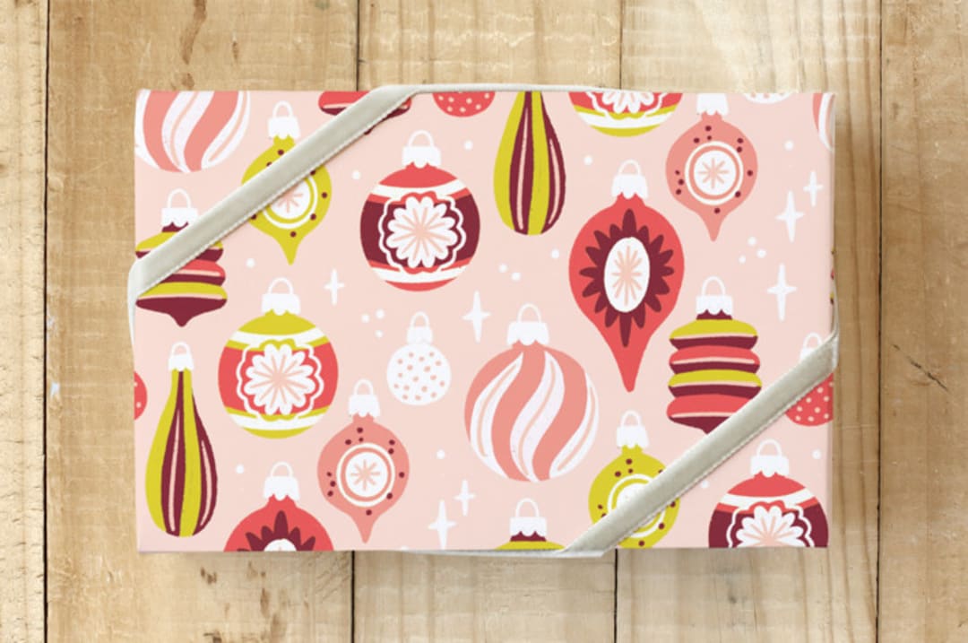 "Blush Bulbs" - Wrapping Paper in Blush by Rebecca Smith - Front