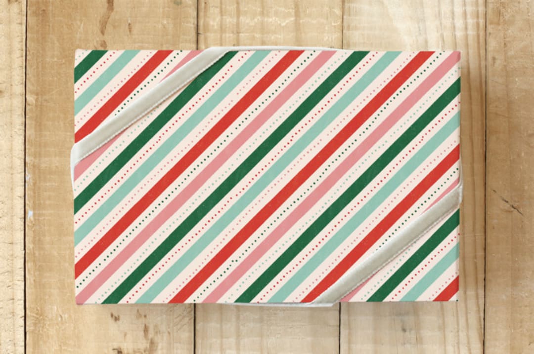 "Stripes + Dots " - Wrapping Paper in Holiday by Calee A.H. Cecconi - Front