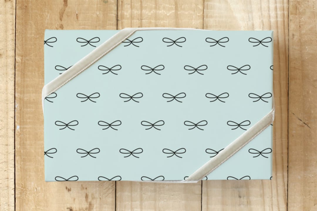 "Knotted Gift Wrap" - Wrapping Paper in Aqua by Amber Barkley - Front