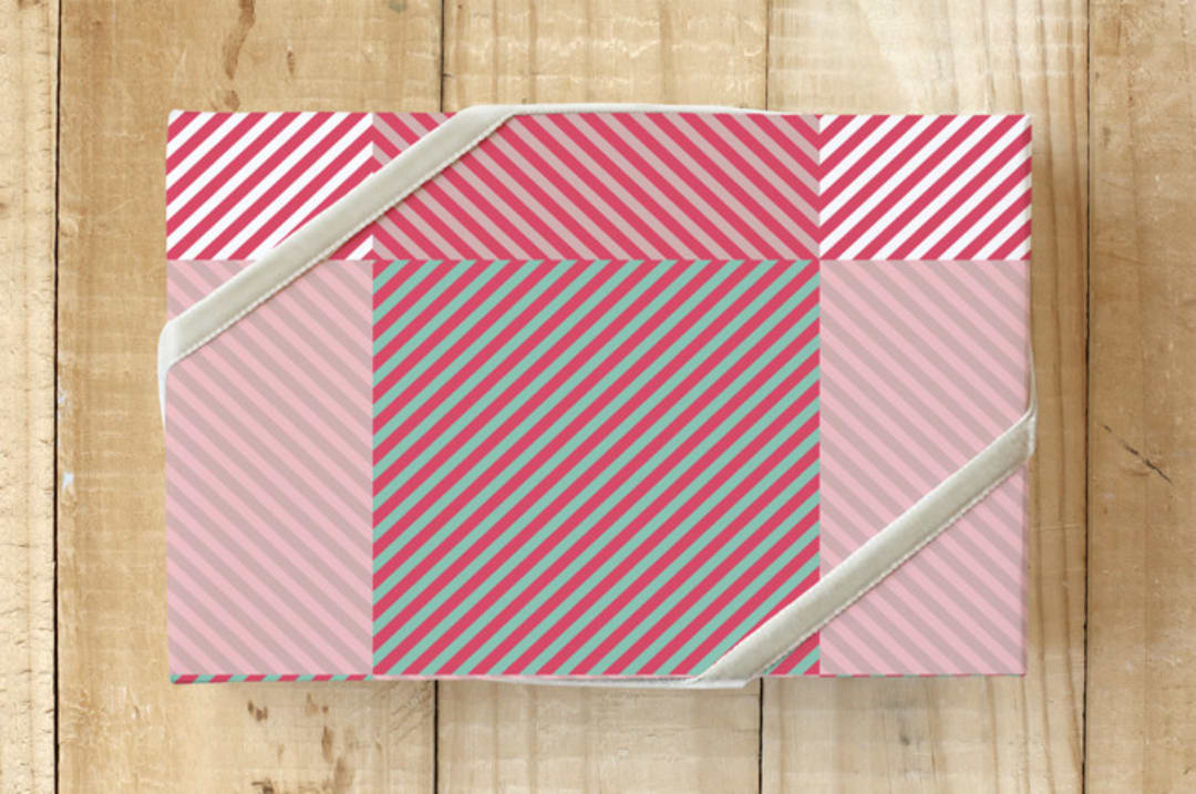 "Optical check" - Wrapping Paper in Optical red by Bethania Lima - Front