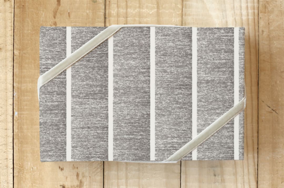 "Textured Stripes" - Wrapping Paper in nocturne brown by Leanne Friedberg - Front