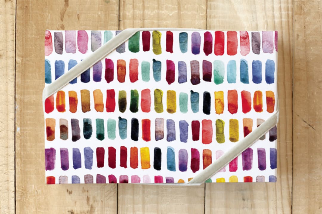 "Watercolor Swatches Wrapping Paper" - Wrapping Paper in Rainbow Swatch by Stick and Petal - Front