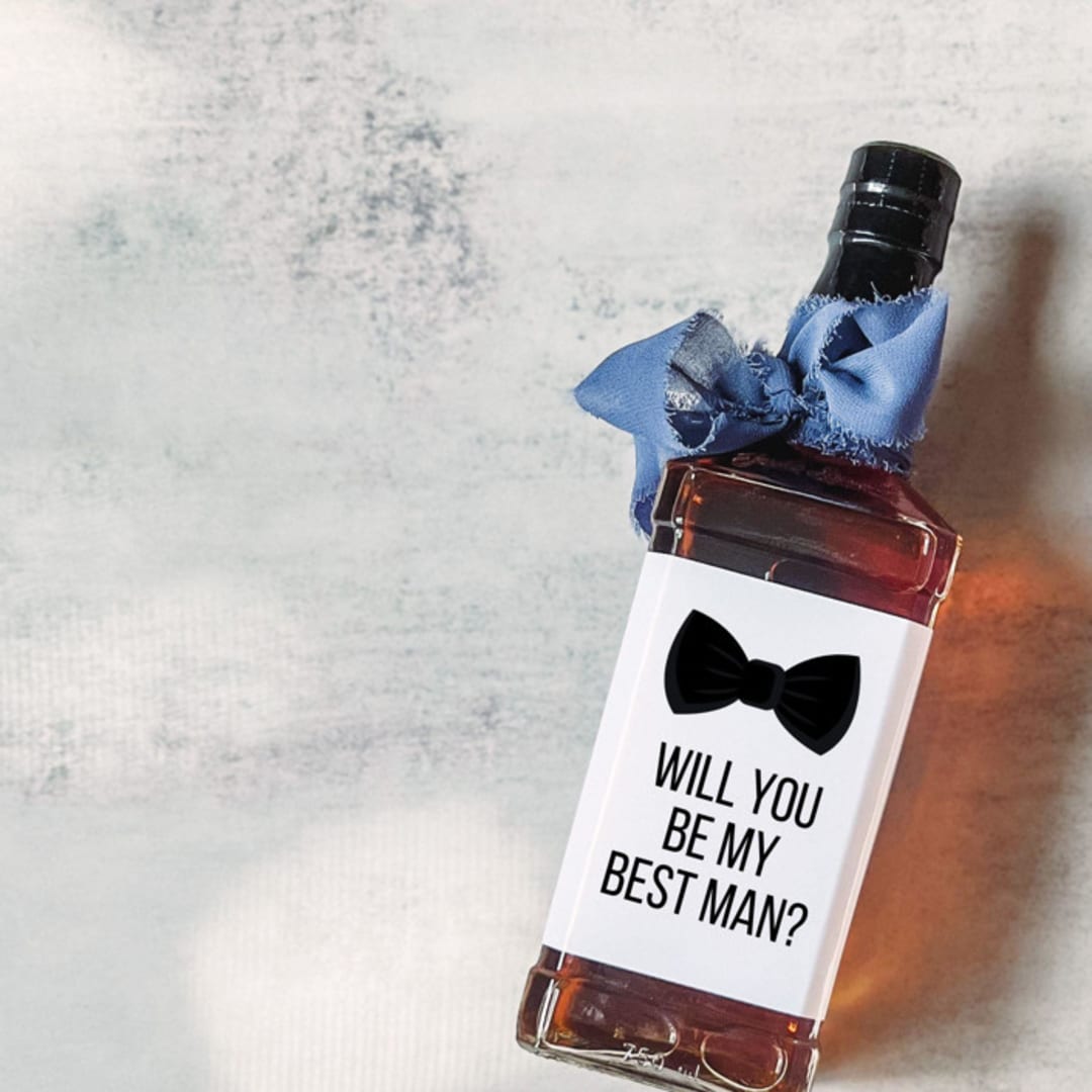 Best Man Liquor Bottle Label | Will you be my Best Man?