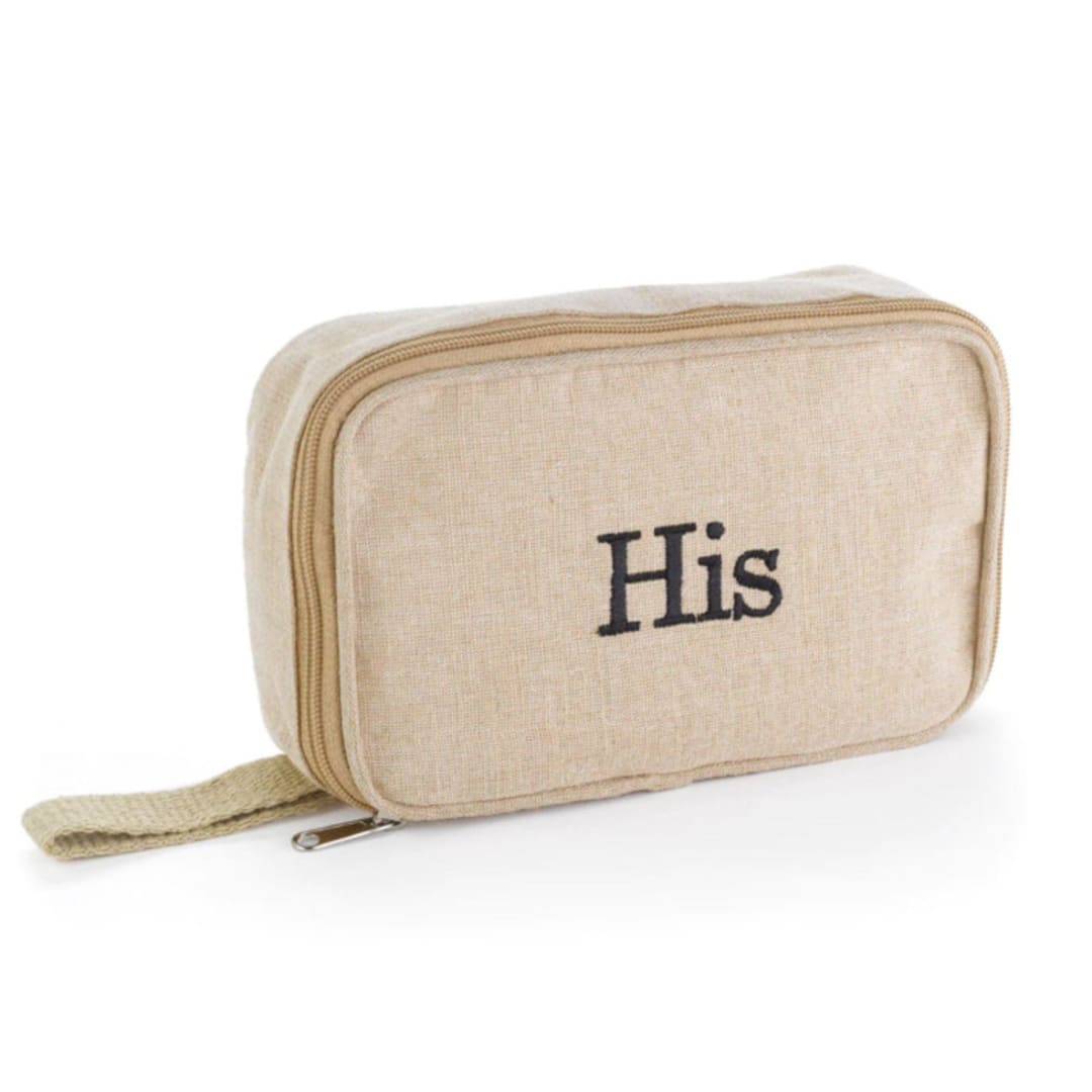 Black Letter His Jute Travel Bag
