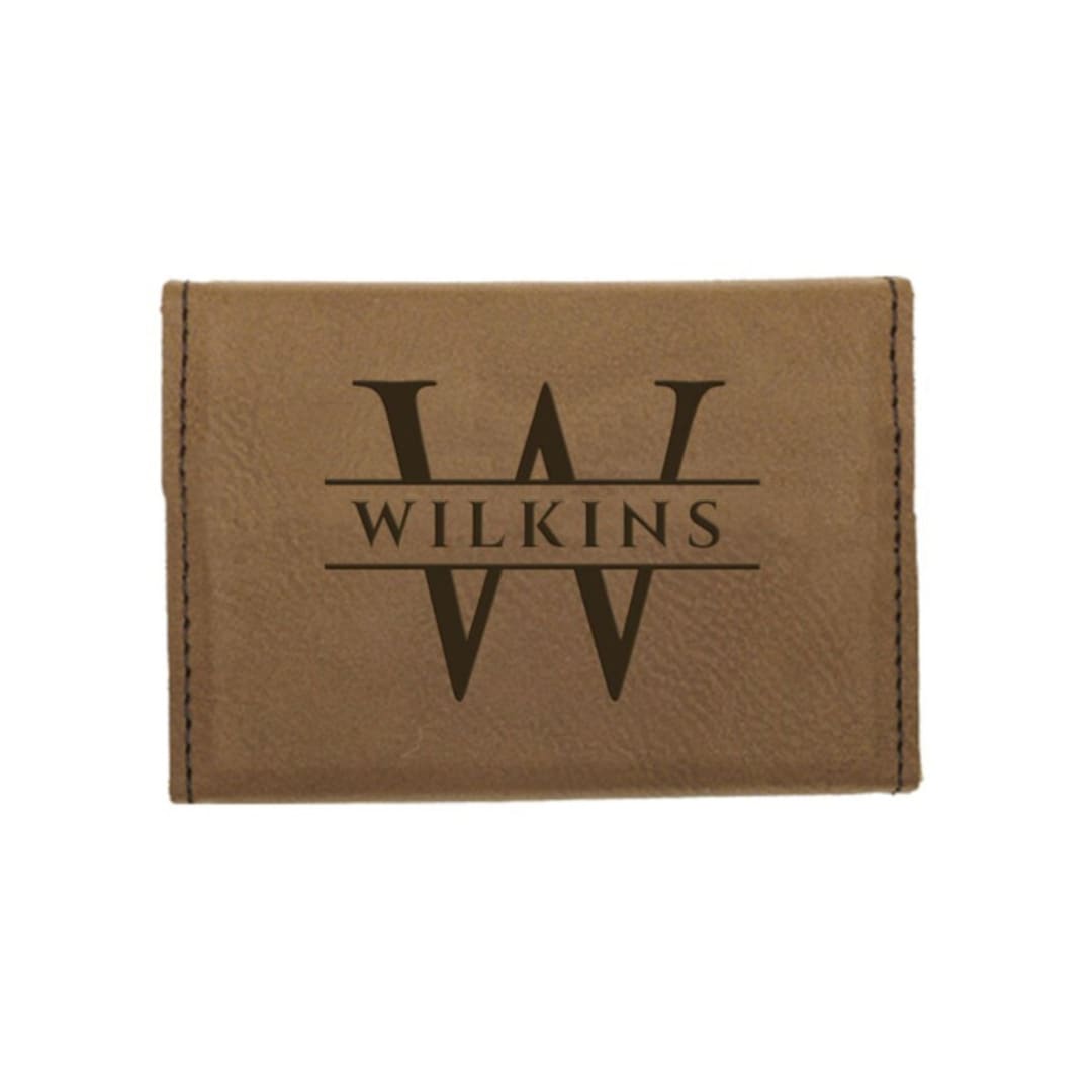 Custom Engraved Vegan Leather Business Card Holder