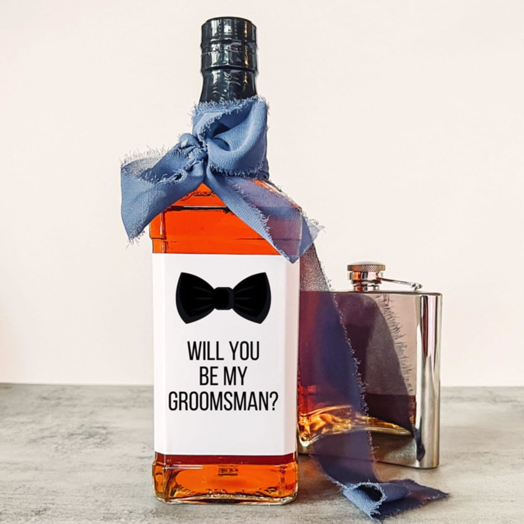 Groomsman Liquor Bottle Label | Will you be my Groomsman?