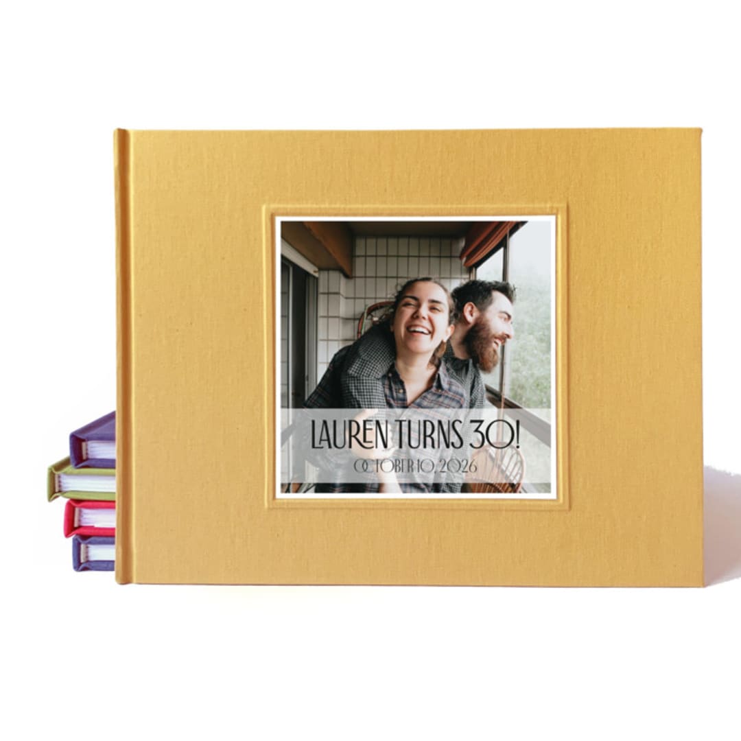 "Birthday Party Guest Book | Your Photo or Logo on Cover | Choose Your Color" - Guest Books in multicolorassorted-colors by Transient Books