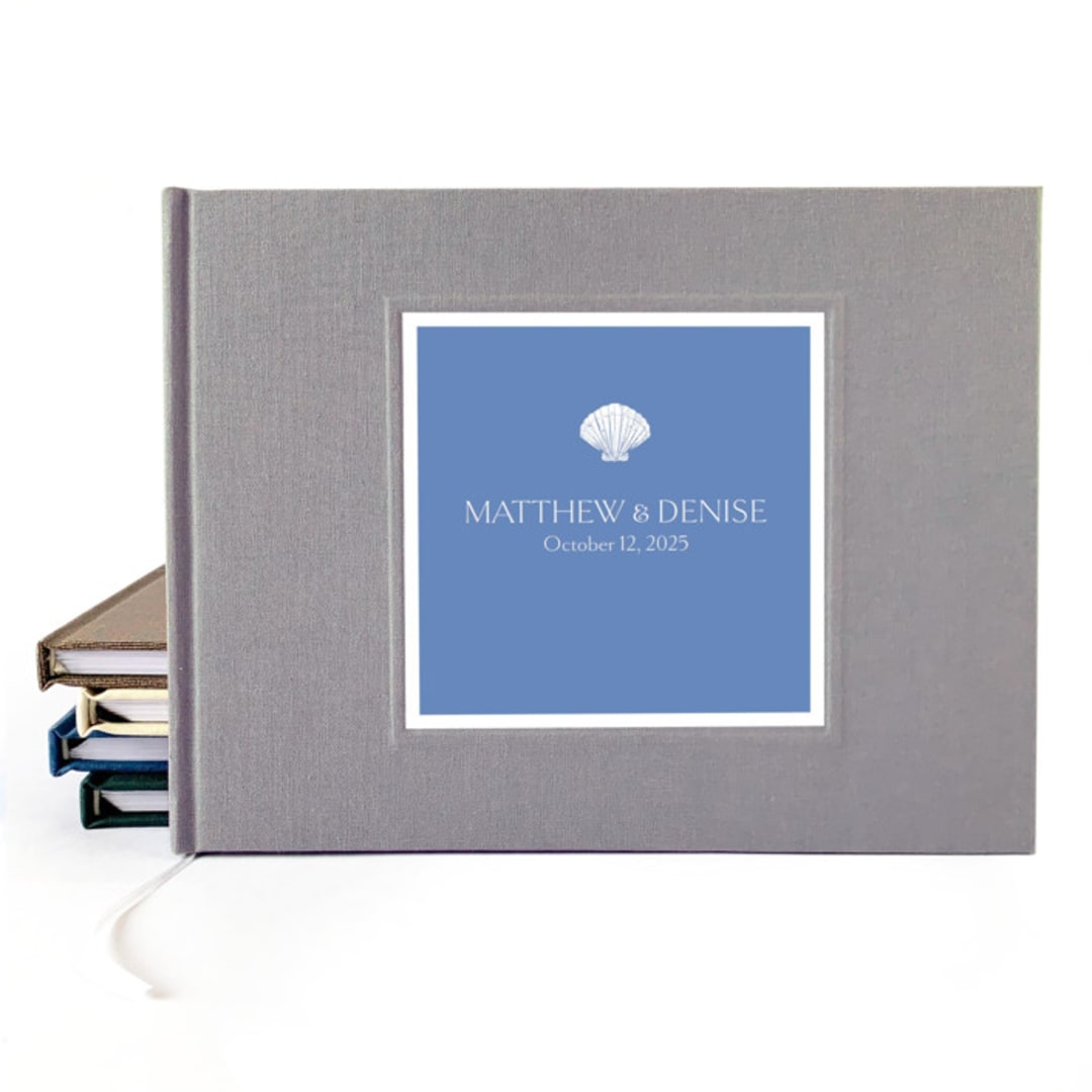 "Custom Wedding Guest  Book · Classic & Sophisticated · Gray Linen" - Guest Books in gray by Transient Books
