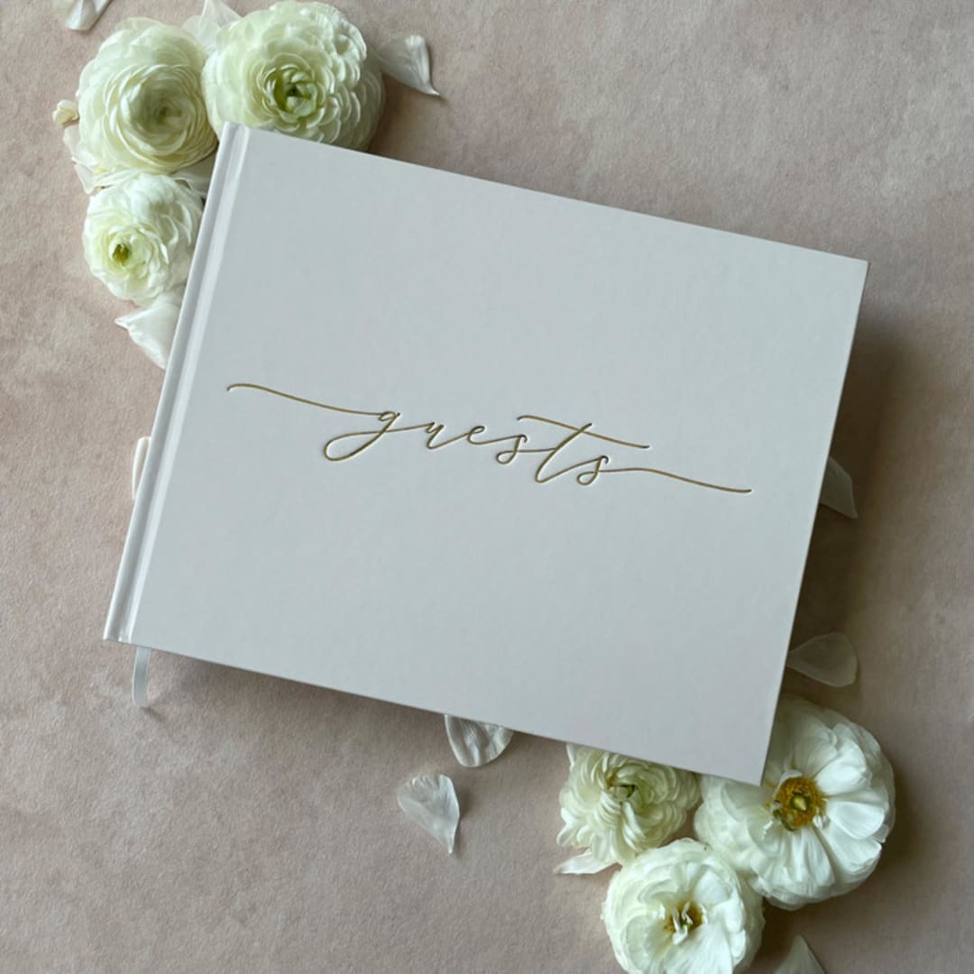 "Ivory Minimalist Guest Book" - Guest Books in white by Barbara Gregory