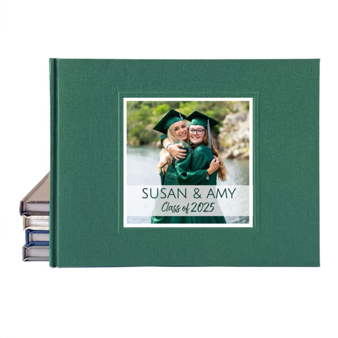 "2025 Graduation Party Guest Book · Personalized, Hand Bound, Linen" - Guest Books in multicolorassorted-colors by Transient Books