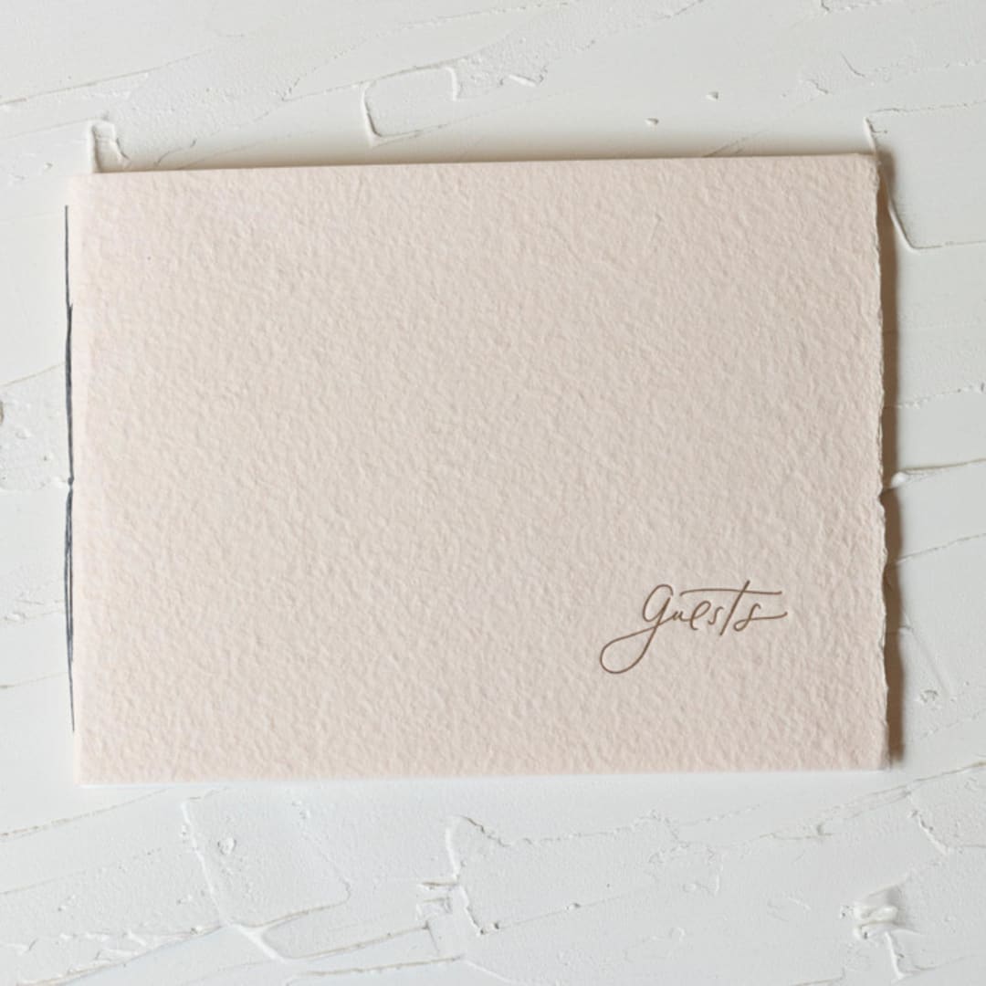 Blush Handmade Paper Letterpress Guest Book