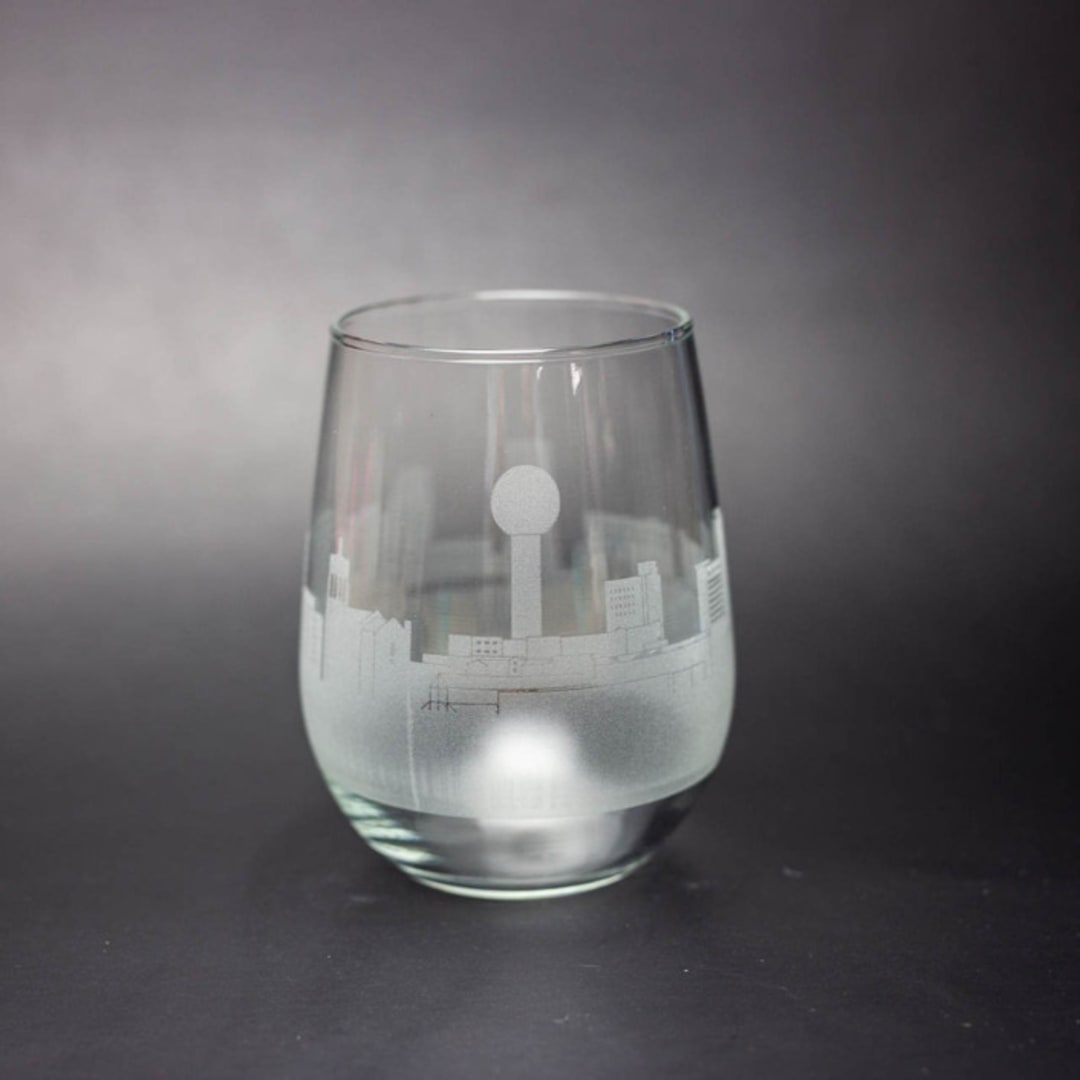 "Knoxville, Tennessee Skyline Stemless Wine Glass" - Drinkware in clear by stephanie miller 1