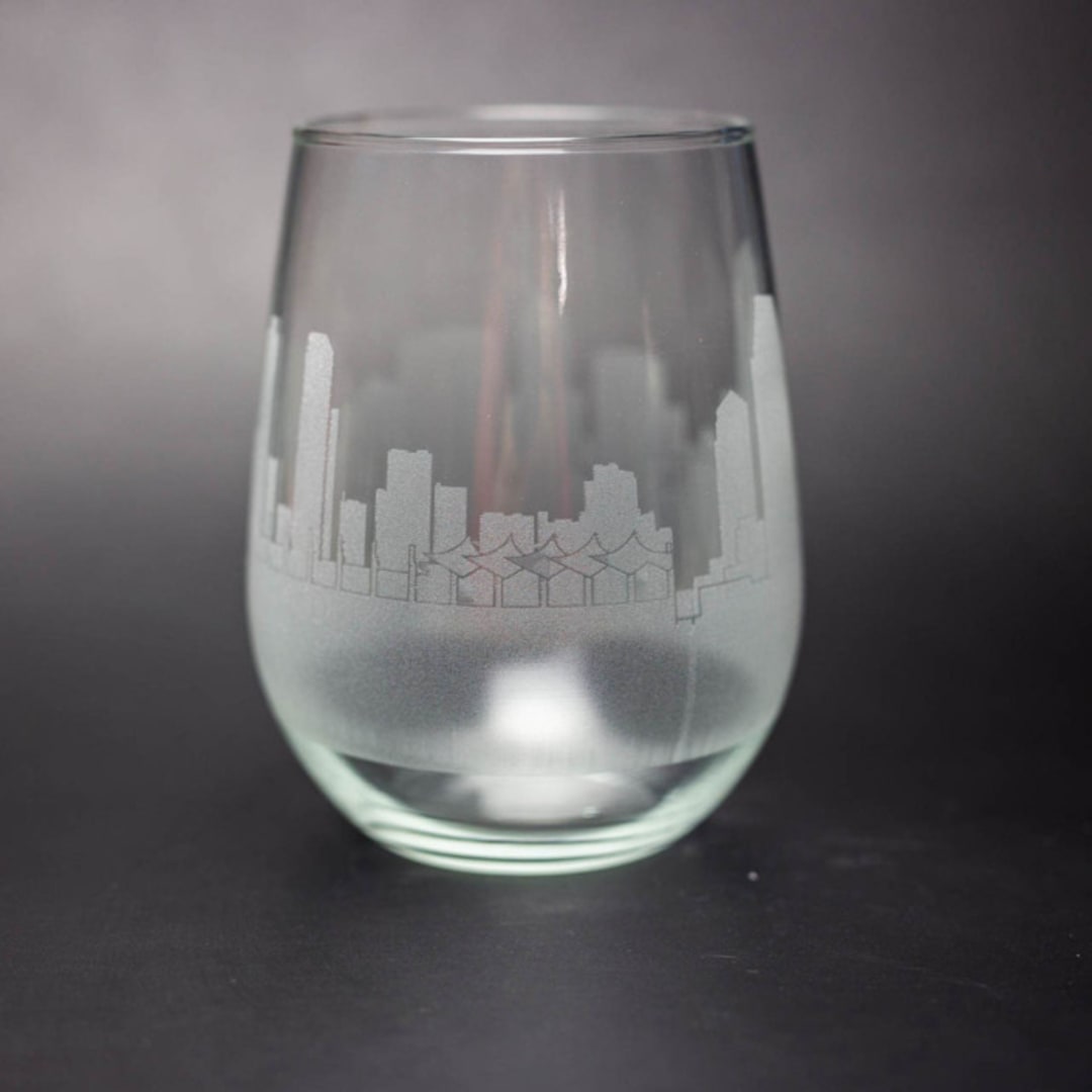 "San Diego, California Skyline Stemless Wine Glass" - Drinkware in clear by stephanie miller 1