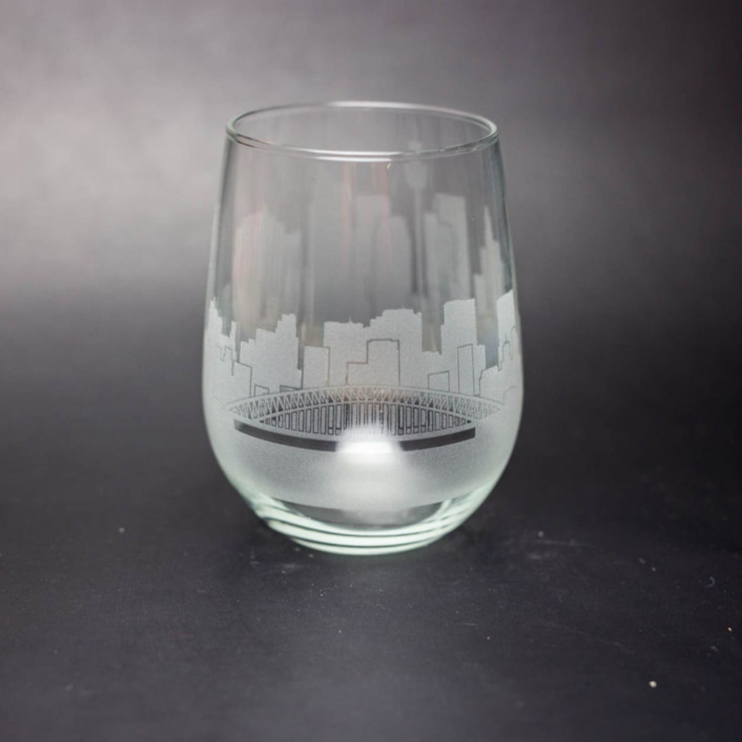 "Sydney, Australia Skyline Stemless Wine Glass" - Drinkware in clear by stephanie miller 1