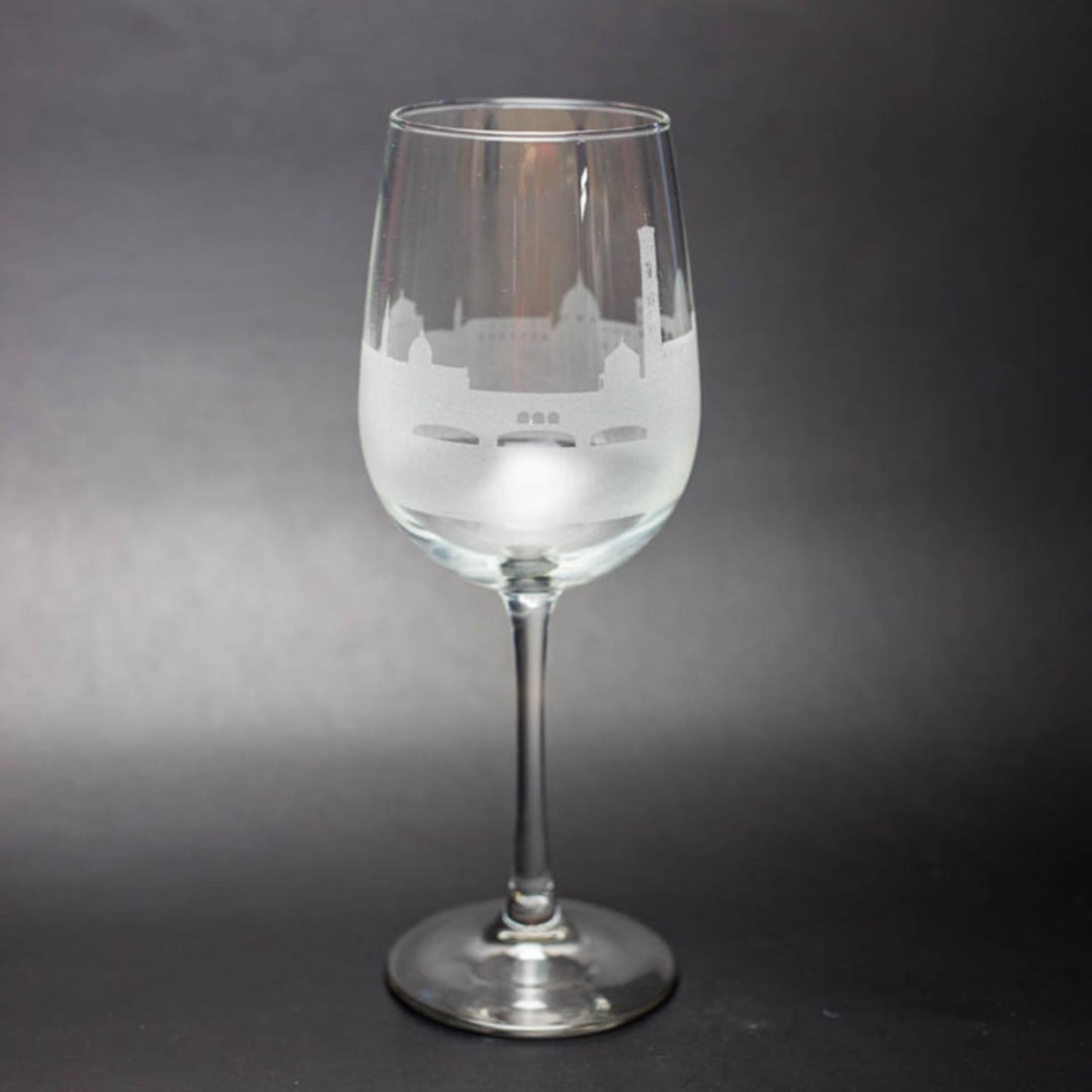 "Florence, Italy Skyline Wine Glass" - Drinkware in clear by stephanie miller 1