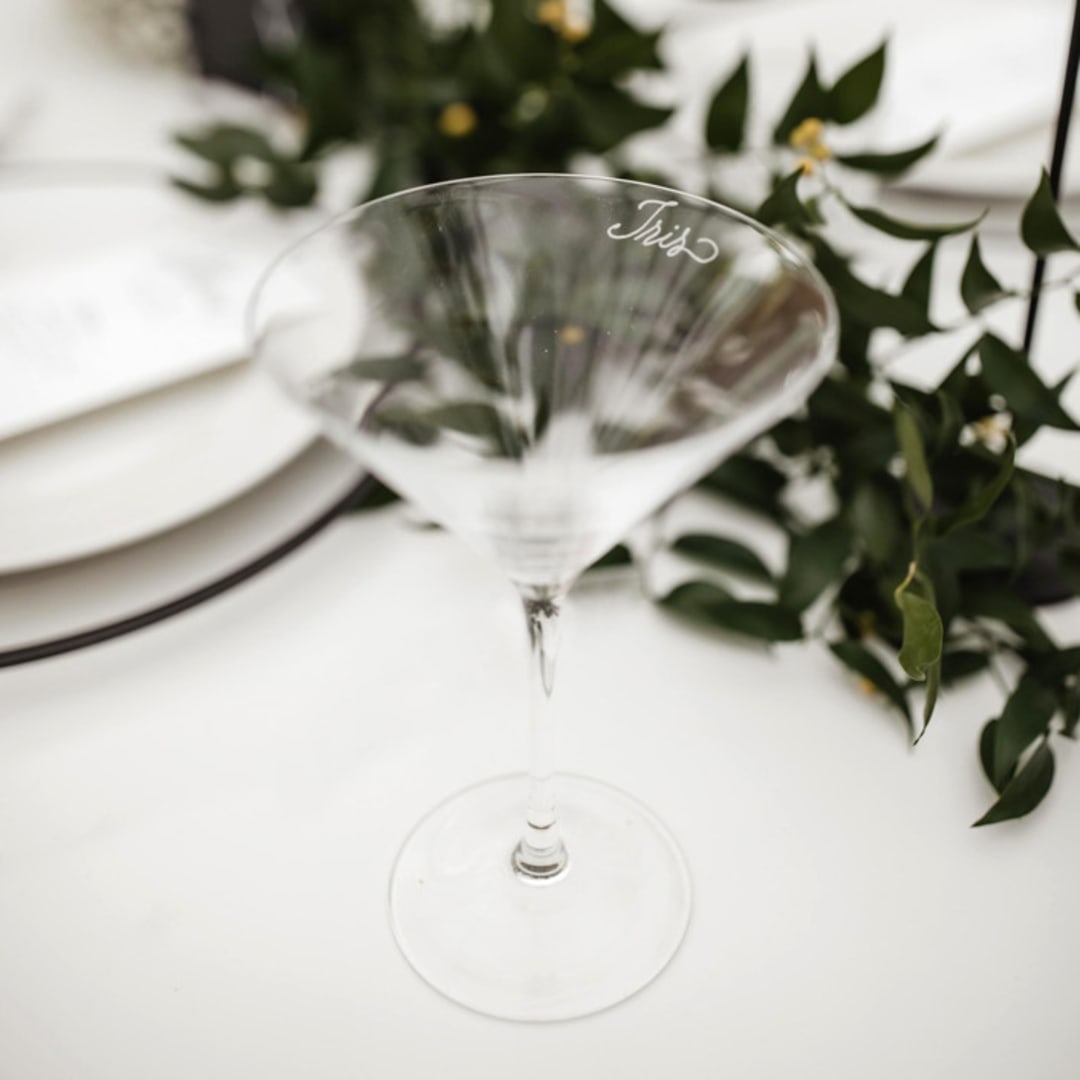 Martini Glass Engraved