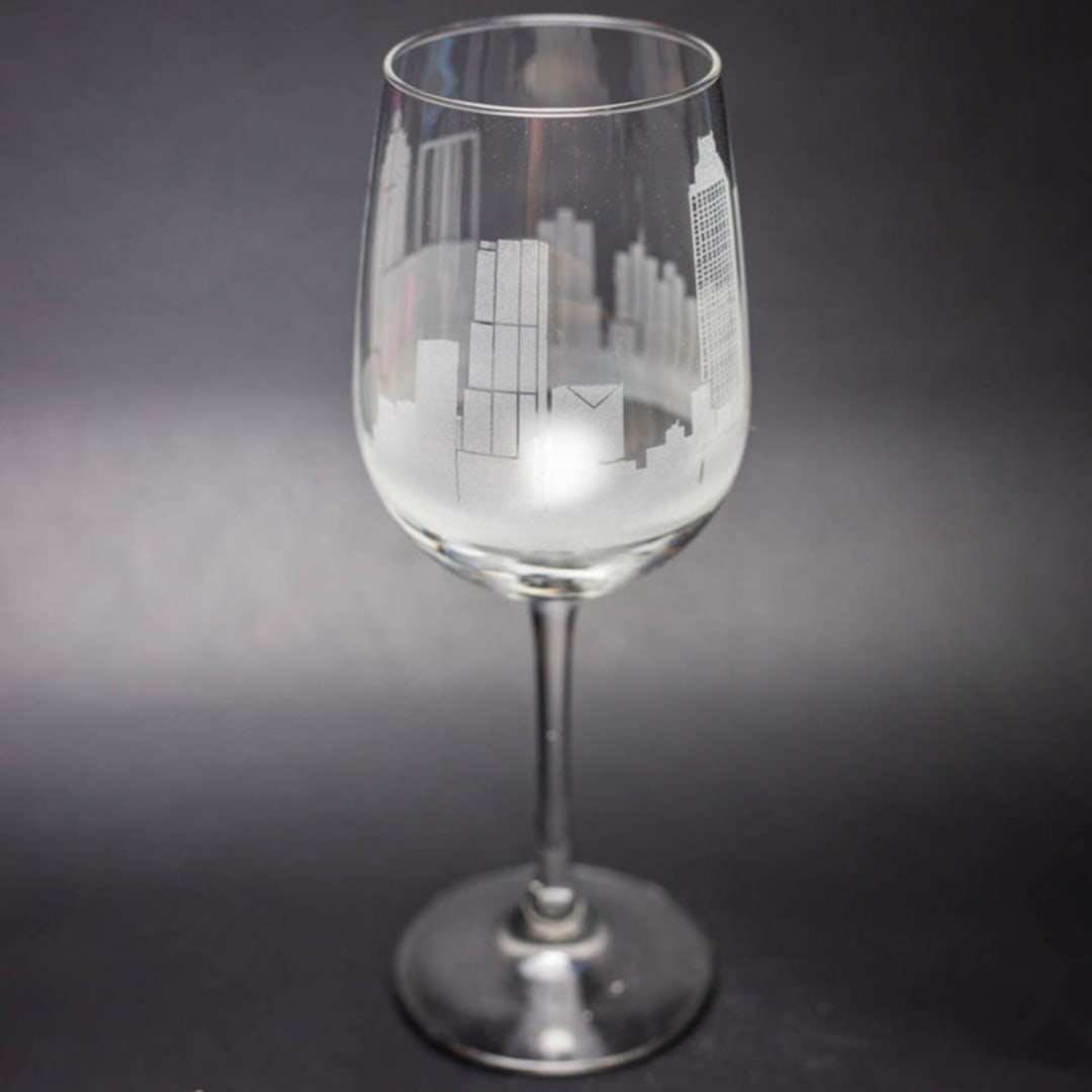 "Atlanta, Georgia Skyline Wine Glass" - Drinkware in clear by stephanie miller 1
