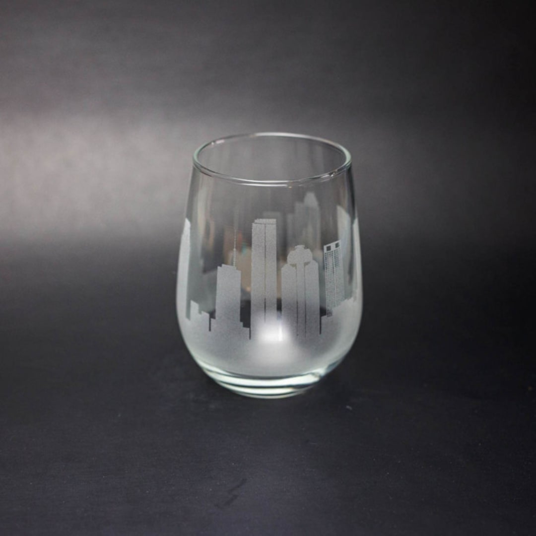 "Houston, Texas Skyline Stemless Wine Glass" - Drinkware in clear by stephanie miller 1