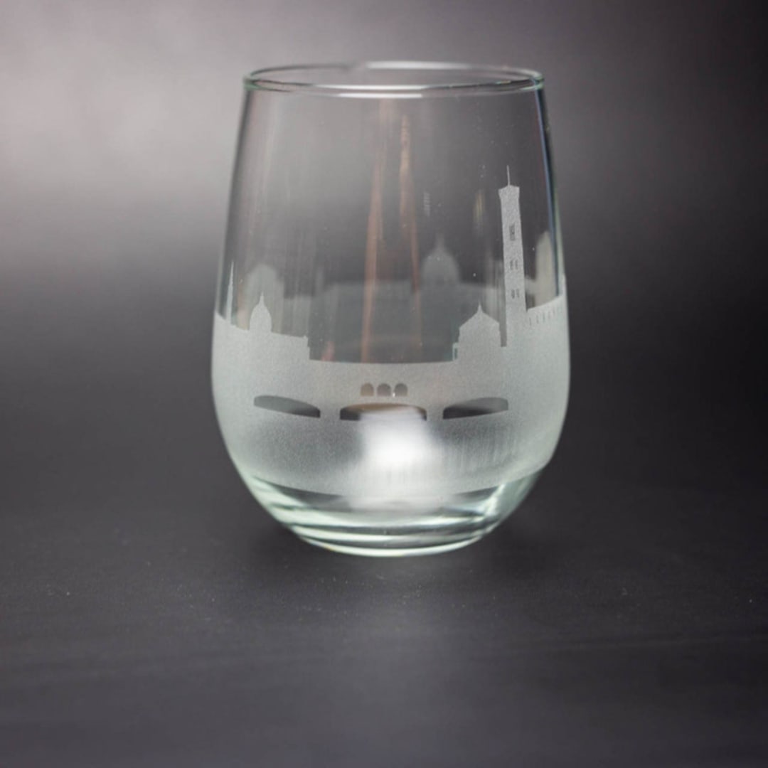"Florence, Italy Skyline Stemless Wine Glass" - Drinkware in clear by stephanie miller 1