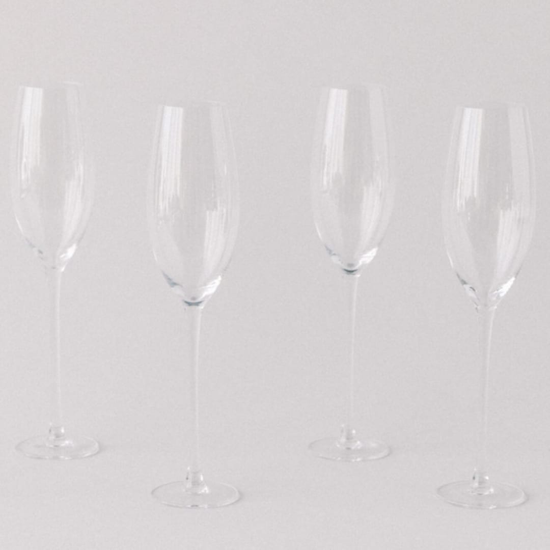 SET OF 4 - SIREN STEMWARE // CHAMPAGNE FLUTE IN CLEAR