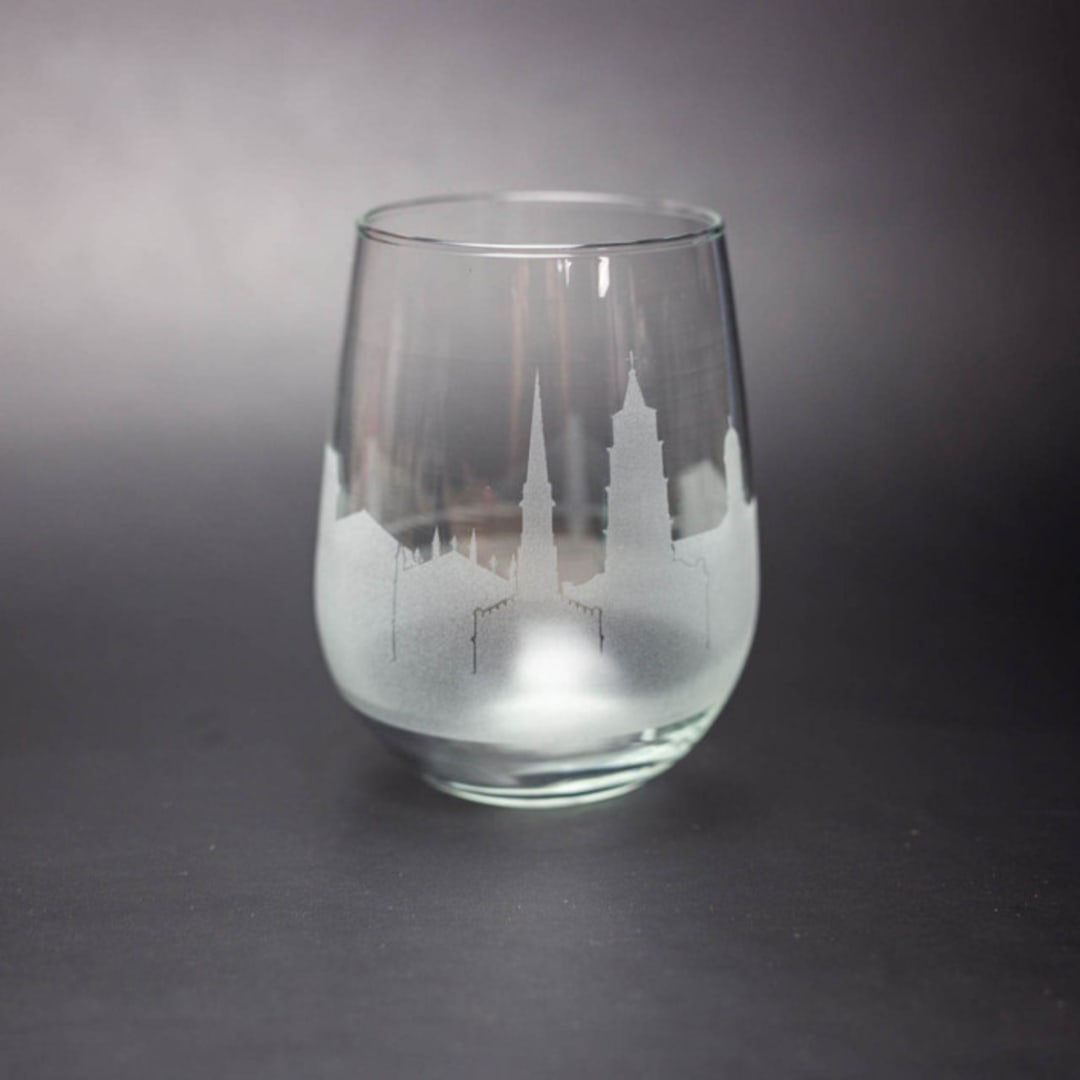 "Charleston, South Carolina Skyline Stemless Wine Glass" - Drinkware in clear by stephanie miller 1