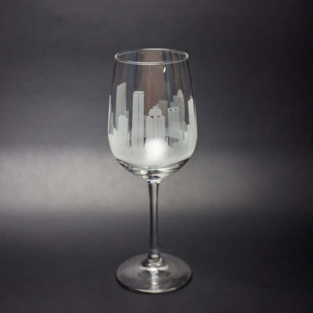 Houston, Texas Skyline Wine Glass